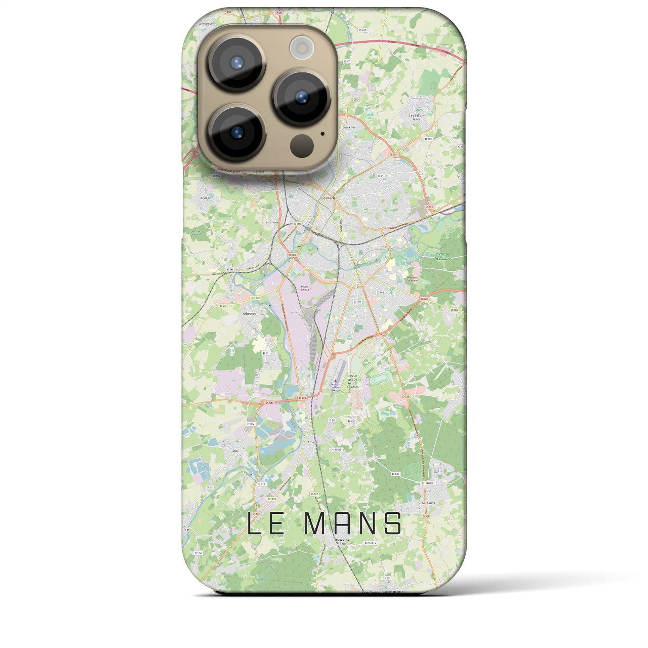 【ル・マン】地図柄iPhoneケース（バックカバータイプ・ナチュラル）iPhone 14 Pro Max 用