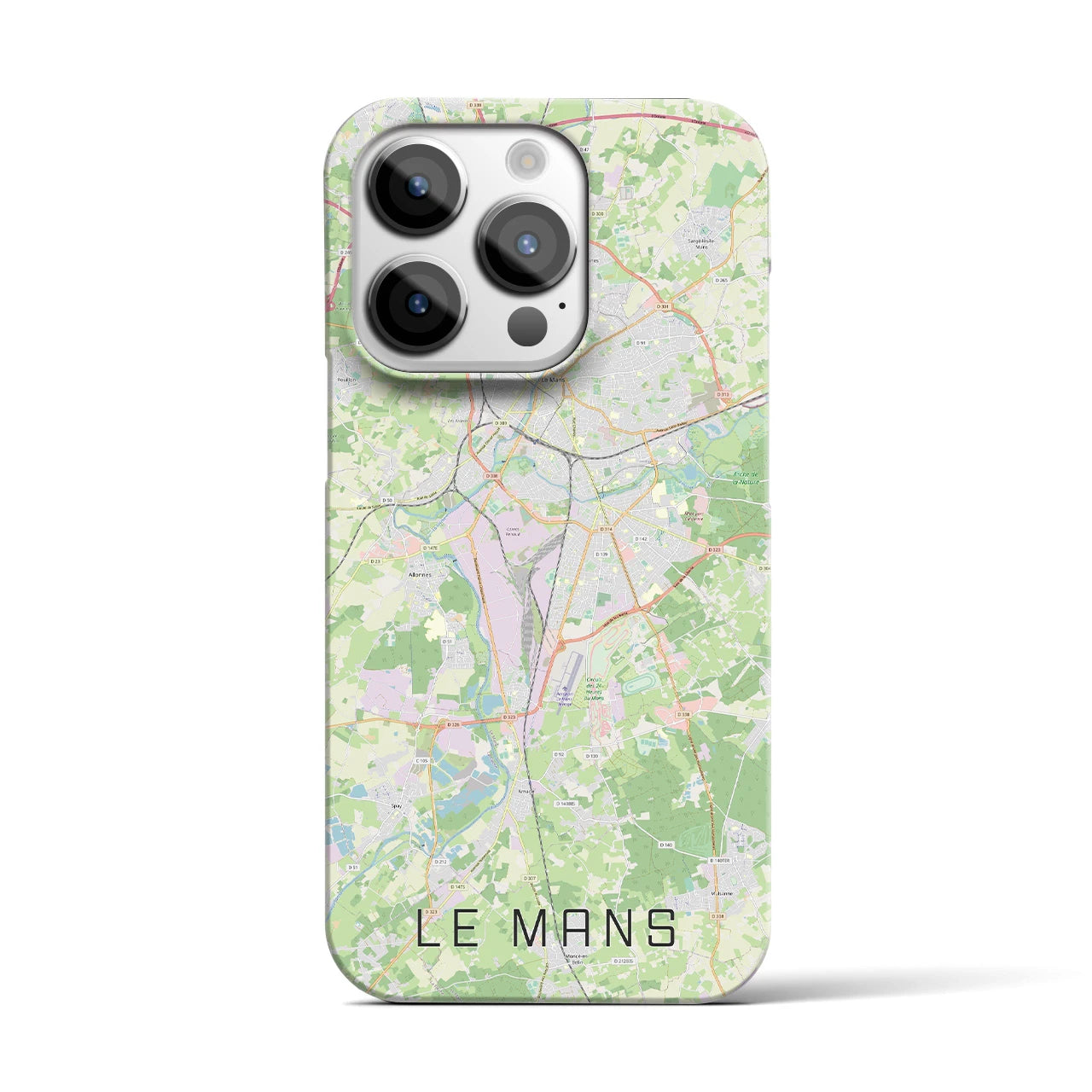 【ル・マン】地図柄iPhoneケース（バックカバータイプ・ナチュラル）iPhone 14 Pro 用