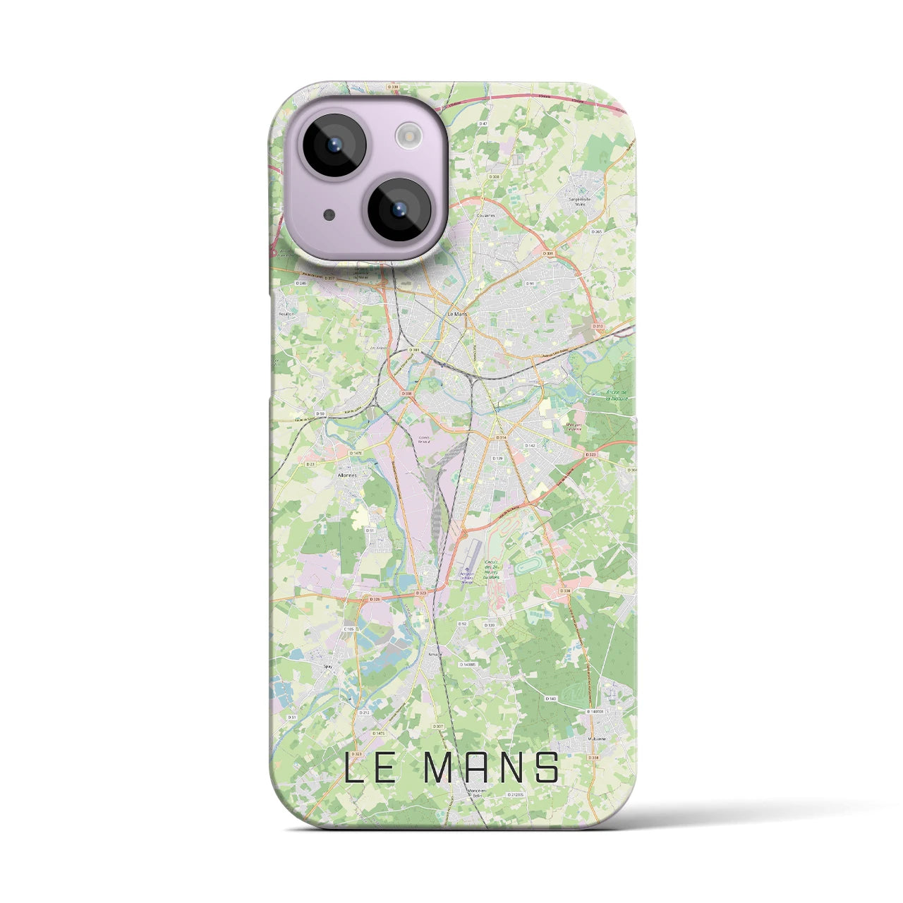 【ル・マン】地図柄iPhoneケース（バックカバータイプ・ナチュラル）iPhone 14 用