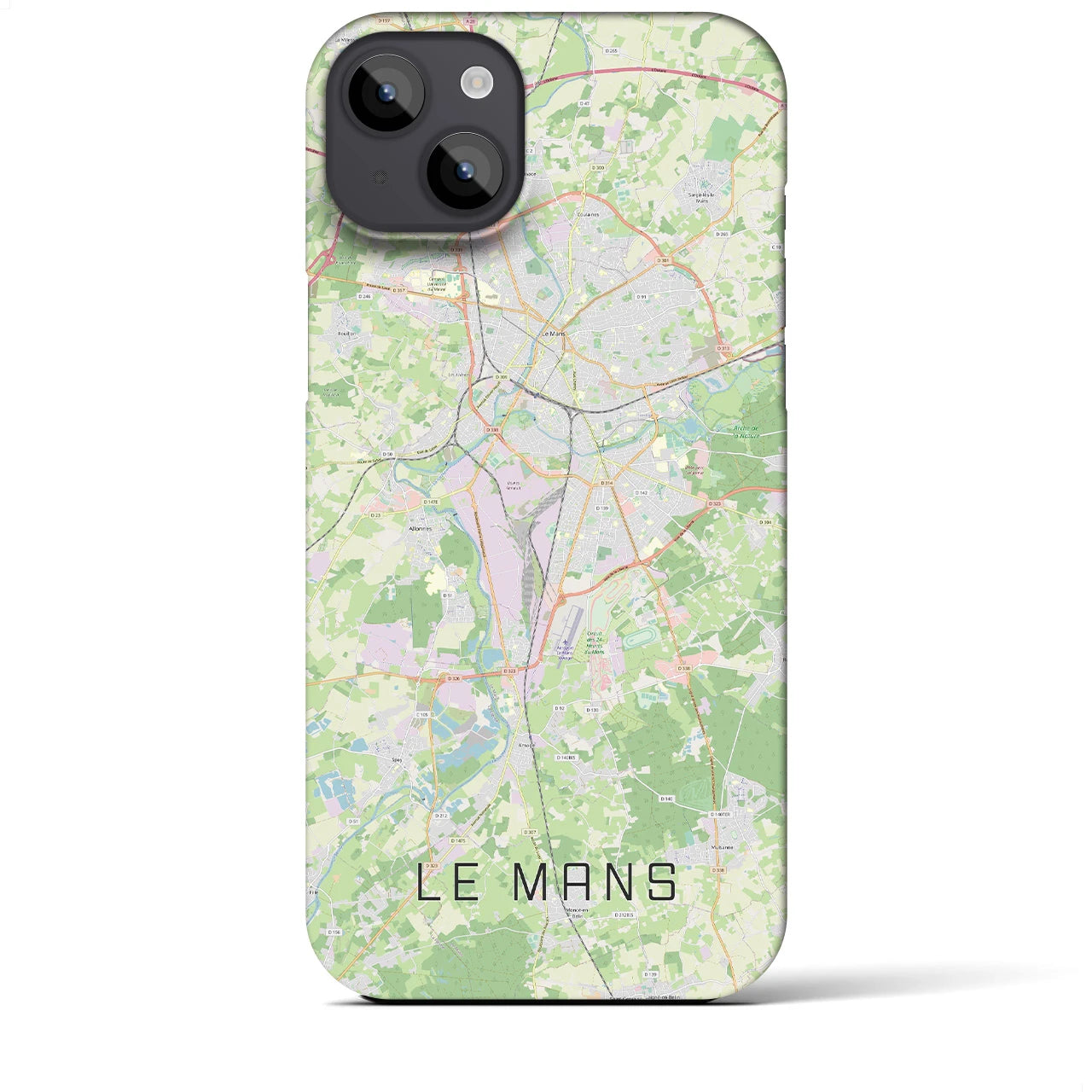 【ル・マン】地図柄iPhoneケース（バックカバータイプ・ナチュラル）iPhone 14 Plus 用