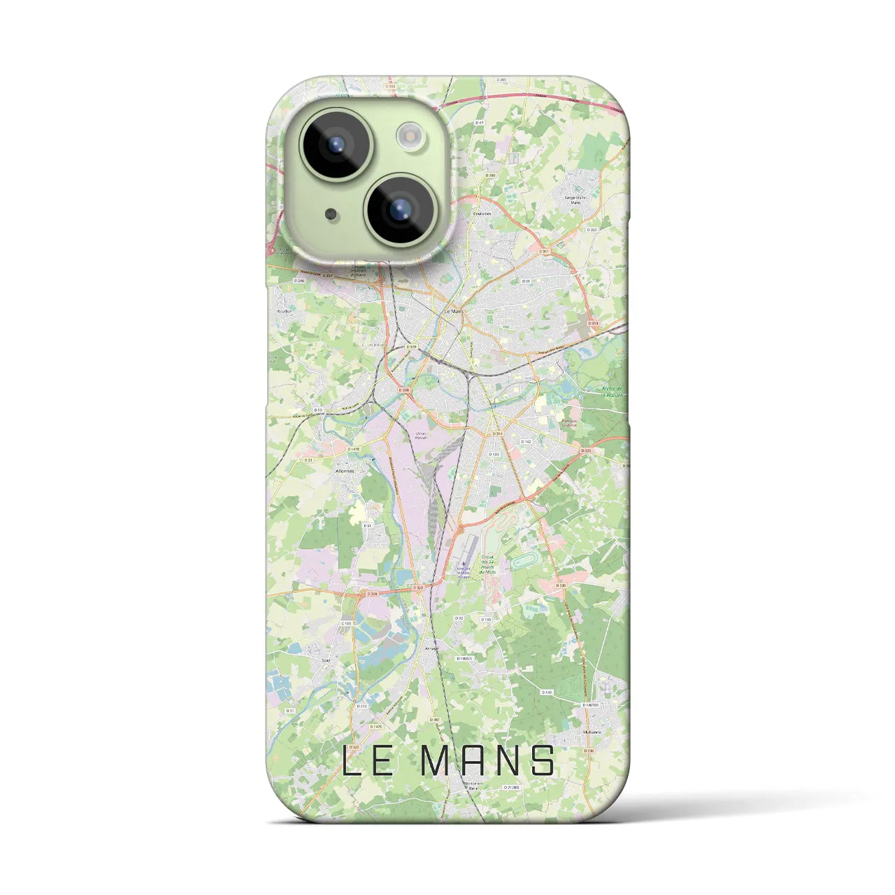 【ル・マン】地図柄iPhoneケース（バックカバータイプ・ナチュラル）iPhone 15 用