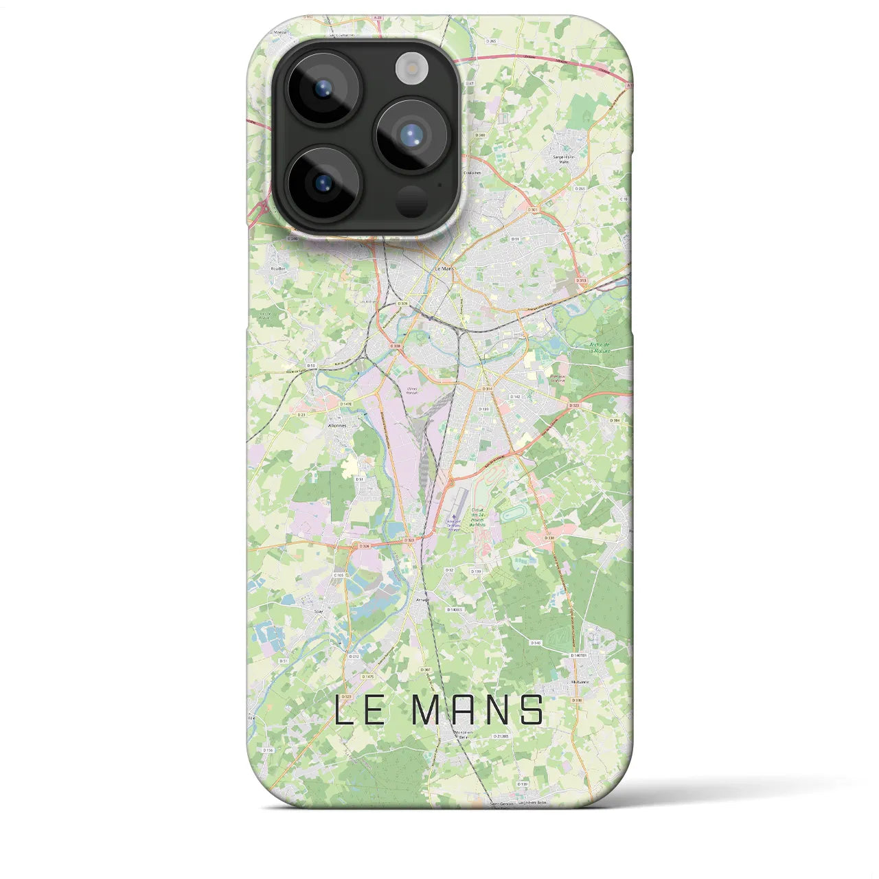 【ル・マン】地図柄iPhoneケース（バックカバータイプ・ナチュラル）iPhone 15 Pro Max 用
