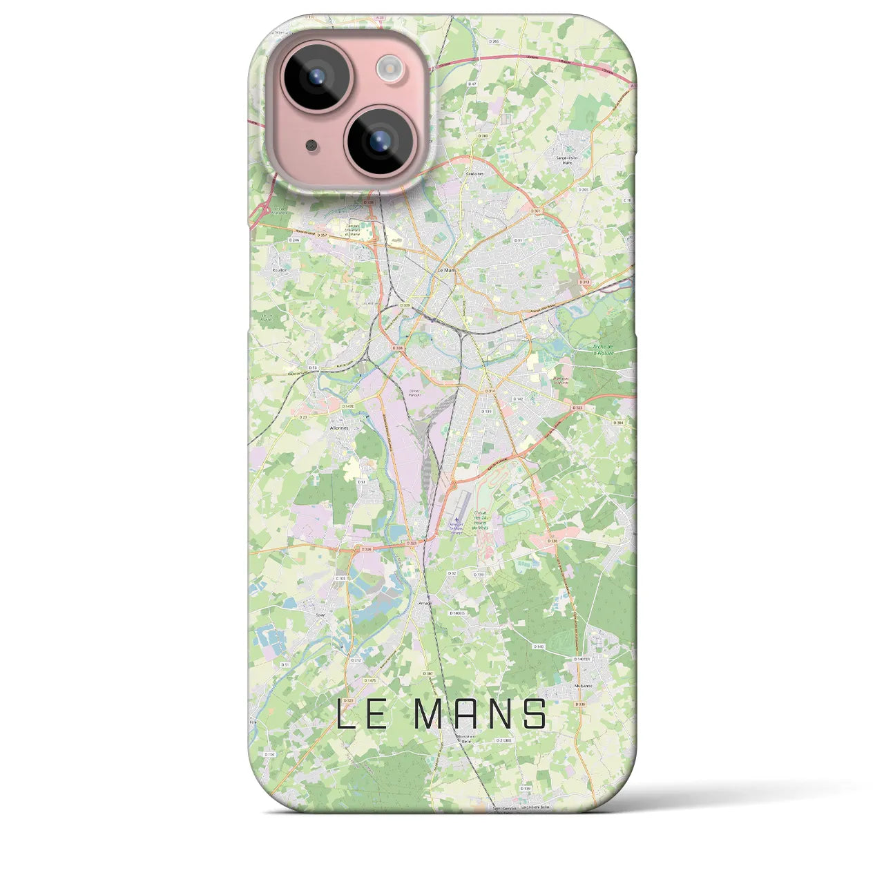 【ル・マン】地図柄iPhoneケース（バックカバータイプ・ナチュラル）iPhone 15 Plus 用