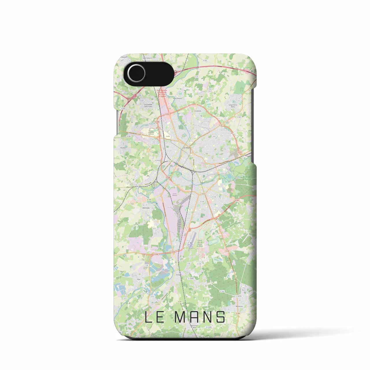 【ル・マン】地図柄iPhoneケース（バックカバータイプ・ナチュラル）iPhone SE（第3 / 第2世代） / 8 / 7 / 6s / 6 用