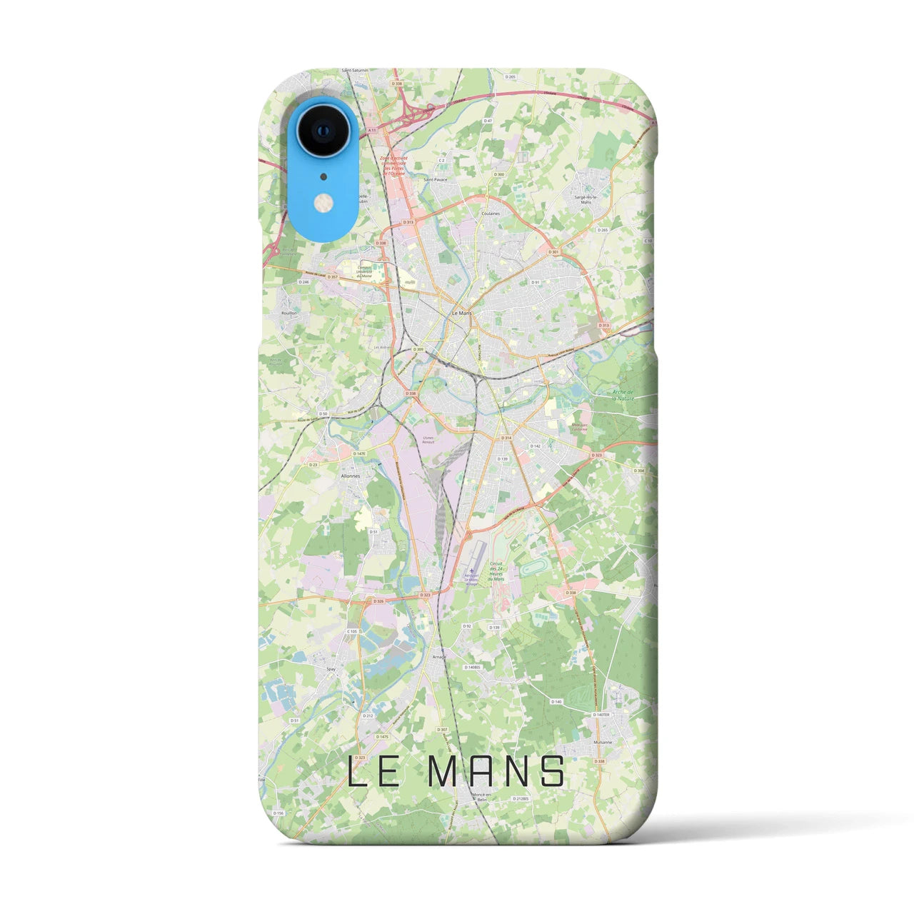 【ル・マン】地図柄iPhoneケース（バックカバータイプ・ナチュラル）iPhone XR 用