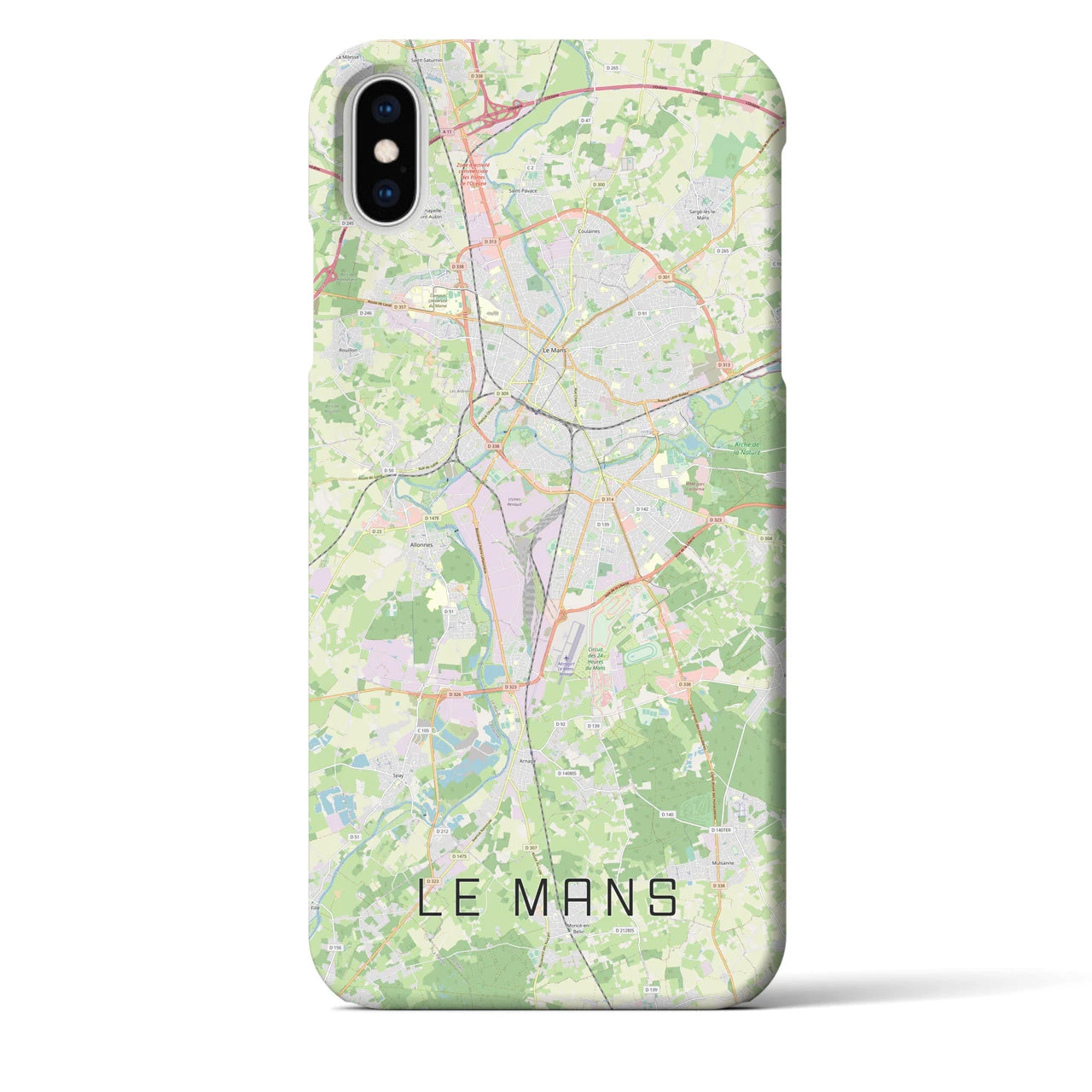 【ル・マン】地図柄iPhoneケース（バックカバータイプ・ナチュラル）iPhone XS Max 用