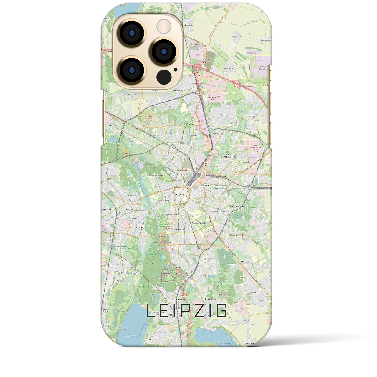 【ライプツィヒ】地図柄iPhoneケース（バックカバータイプ・ナチュラル）iPhone 12 Pro Max 用
