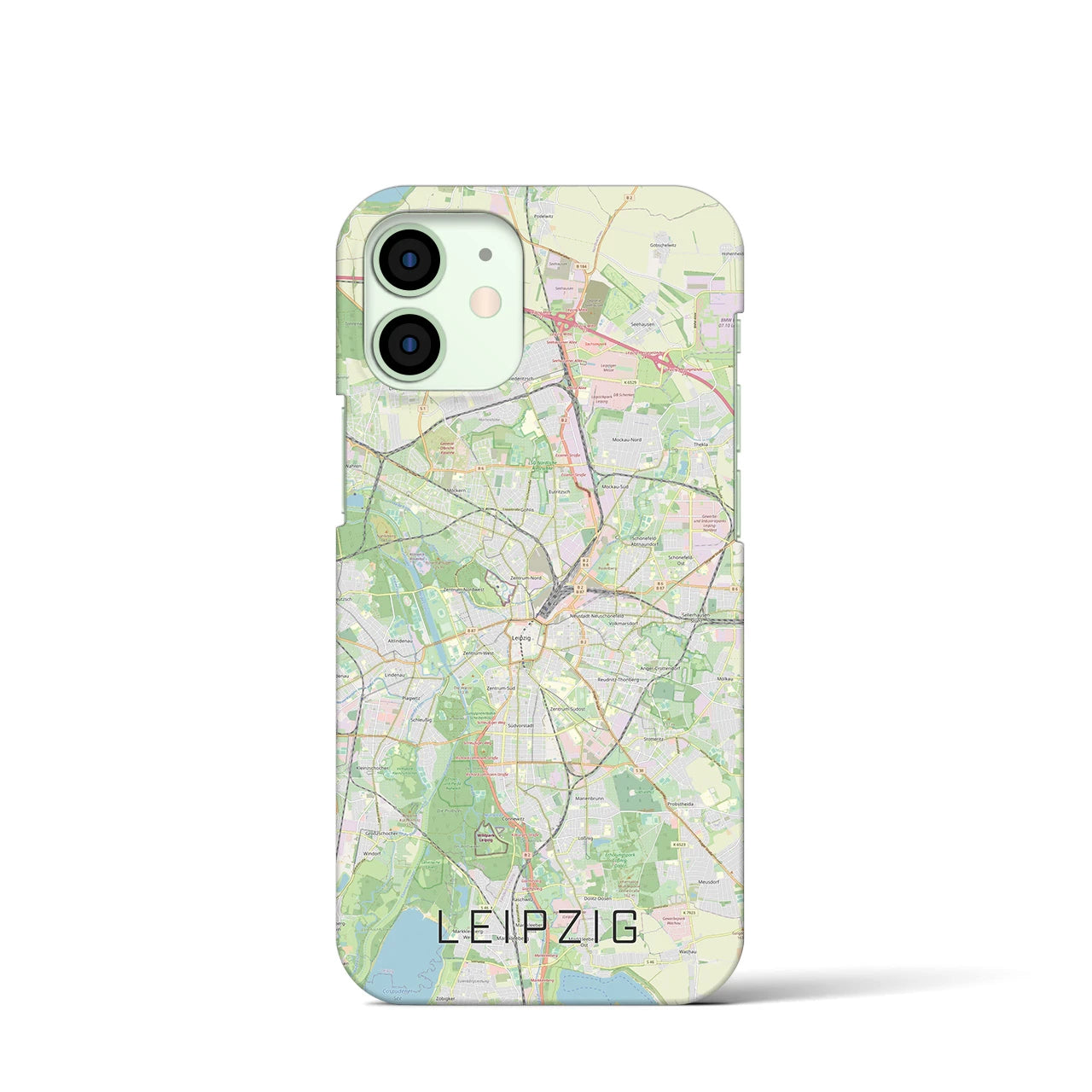 【ライプツィヒ】地図柄iPhoneケース（バックカバータイプ・ナチュラル）iPhone 12 mini 用