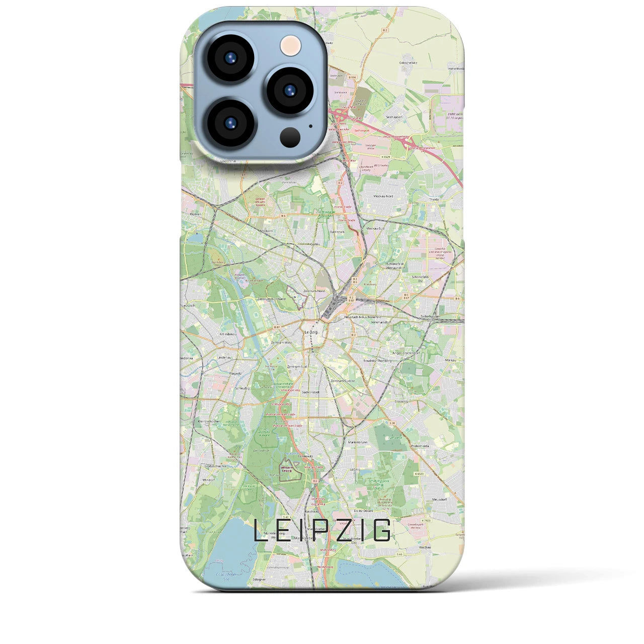 【ライプツィヒ】地図柄iPhoneケース（バックカバータイプ・ナチュラル）iPhone 13 Pro Max 用