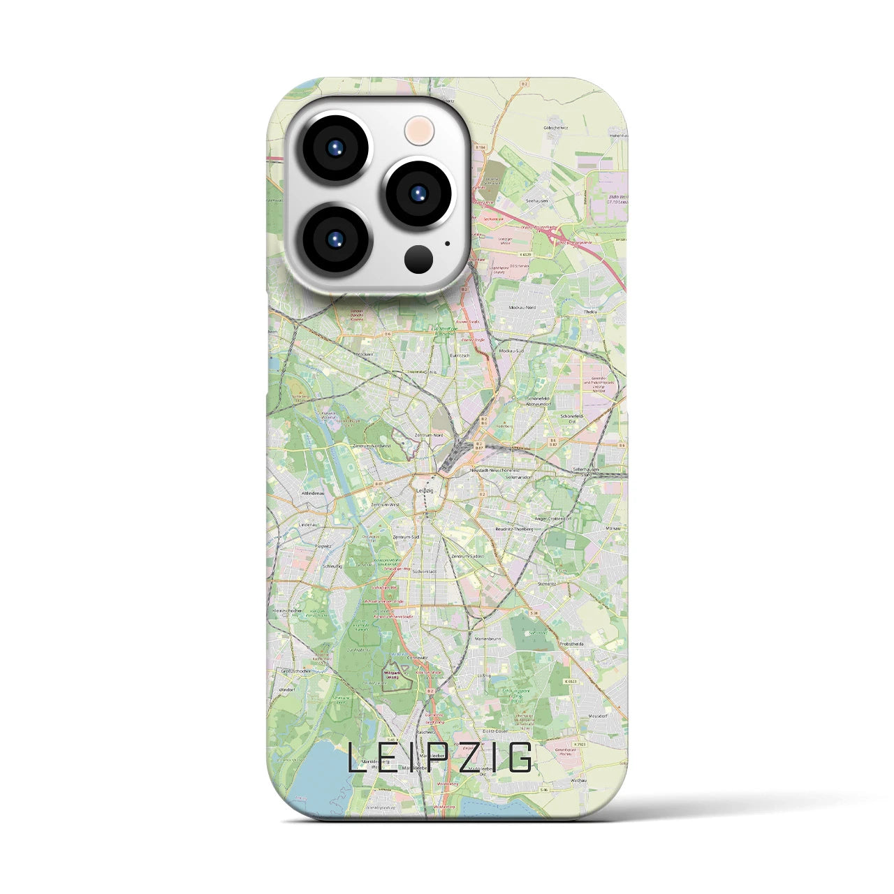 【ライプツィヒ】地図柄iPhoneケース（バックカバータイプ・ナチュラル）iPhone 13 Pro 用