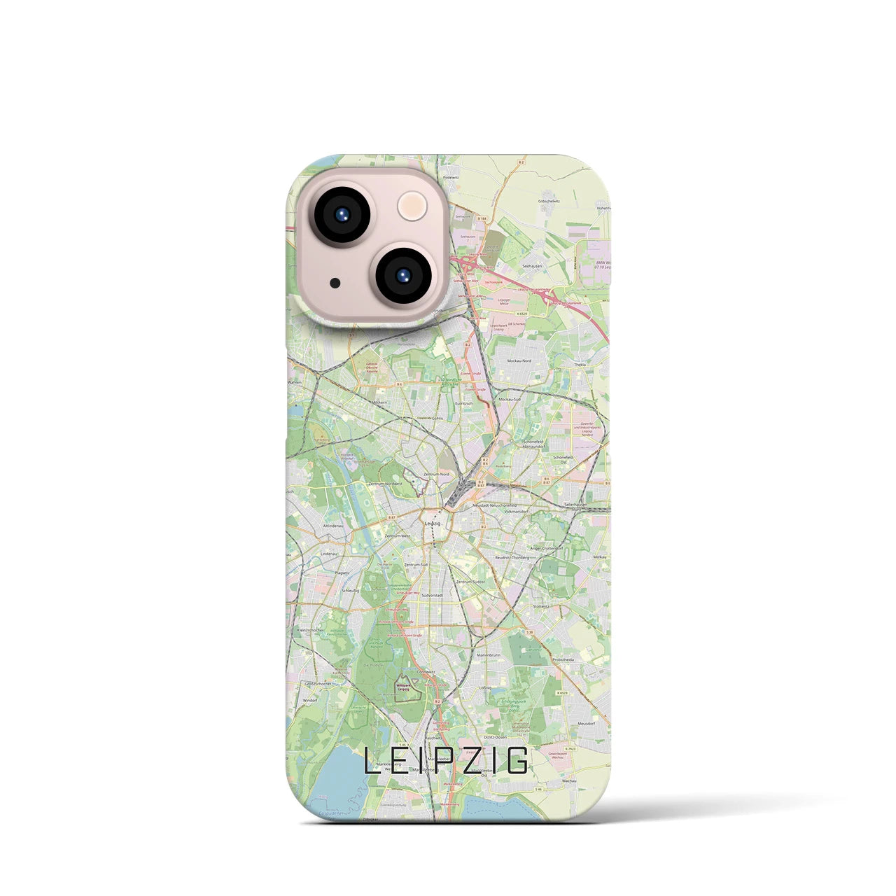【ライプツィヒ】地図柄iPhoneケース（バックカバータイプ・ナチュラル）iPhone 13 mini 用