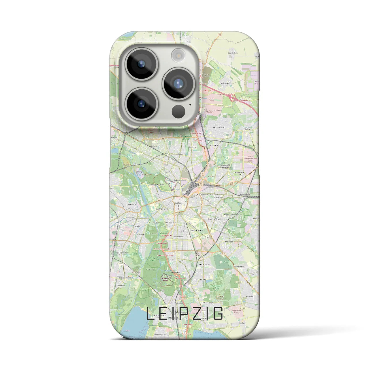 【ライプツィヒ】地図柄iPhoneケース（バックカバータイプ・ナチュラル）iPhone 15 Pro 用