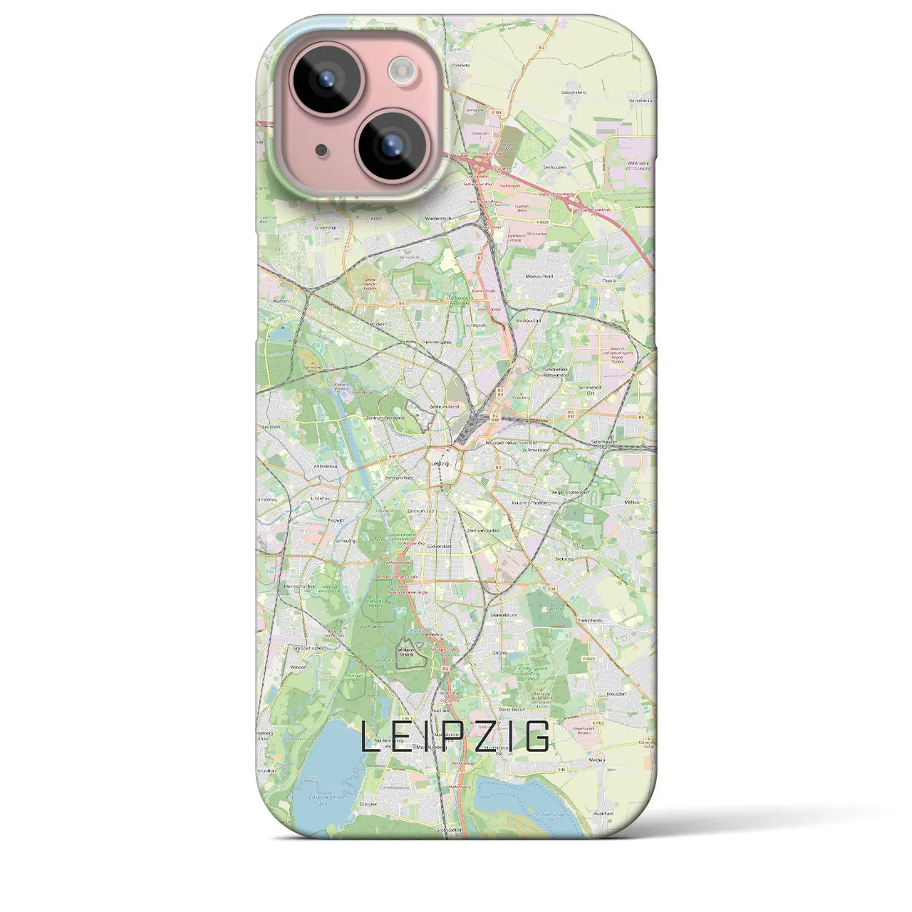 【ライプツィヒ】地図柄iPhoneケース（バックカバータイプ・ナチュラル）iPhone 15 Plus 用