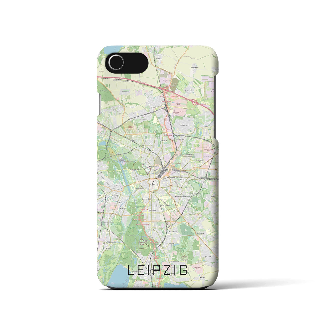 【ライプツィヒ】地図柄iPhoneケース（バックカバータイプ・ナチュラル）iPhone SE（第3 / 第2世代） / 8 / 7 / 6s / 6 用