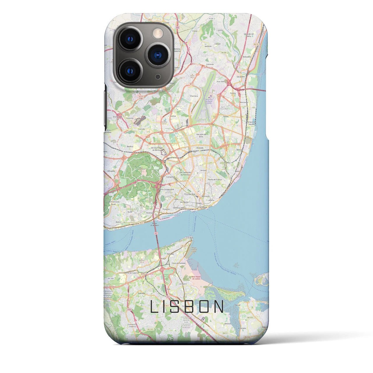 【リスボン】地図柄iPhoneケース（バックカバータイプ・ナチュラル）iPhone 11 Pro Max 用