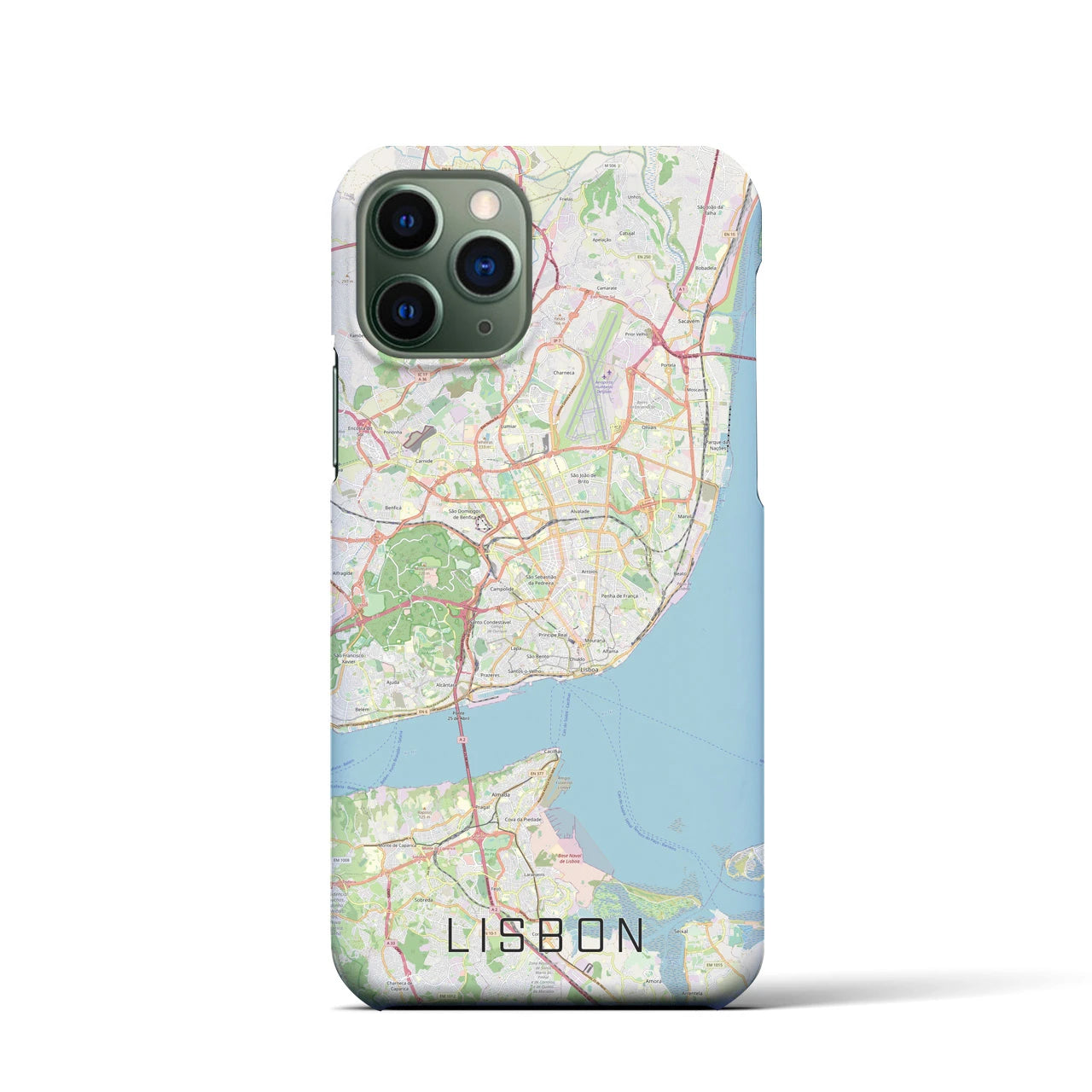 【リスボン】地図柄iPhoneケース（バックカバータイプ・ナチュラル）iPhone 11 Pro 用