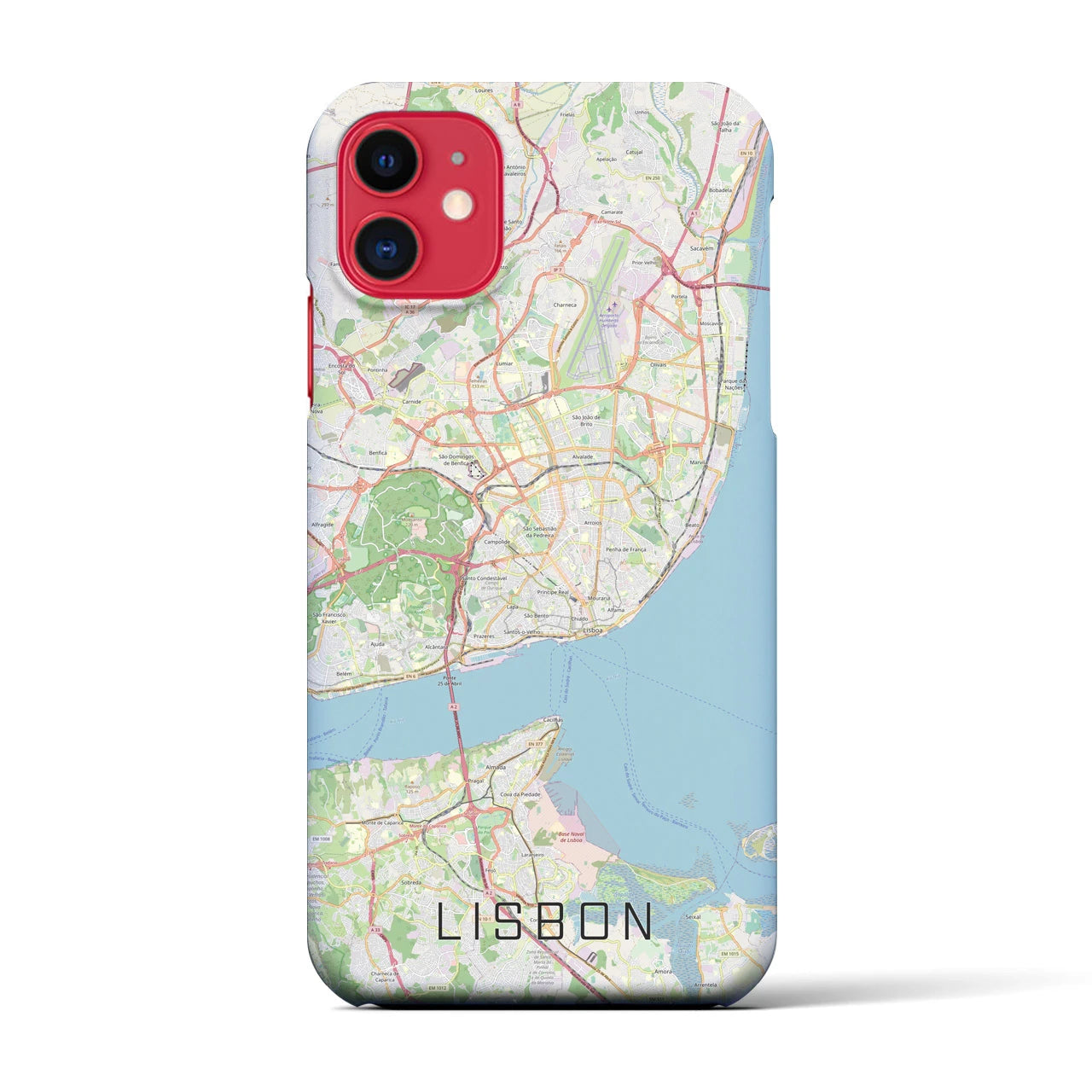 【リスボン】地図柄iPhoneケース（バックカバータイプ・ナチュラル）iPhone 11 用
