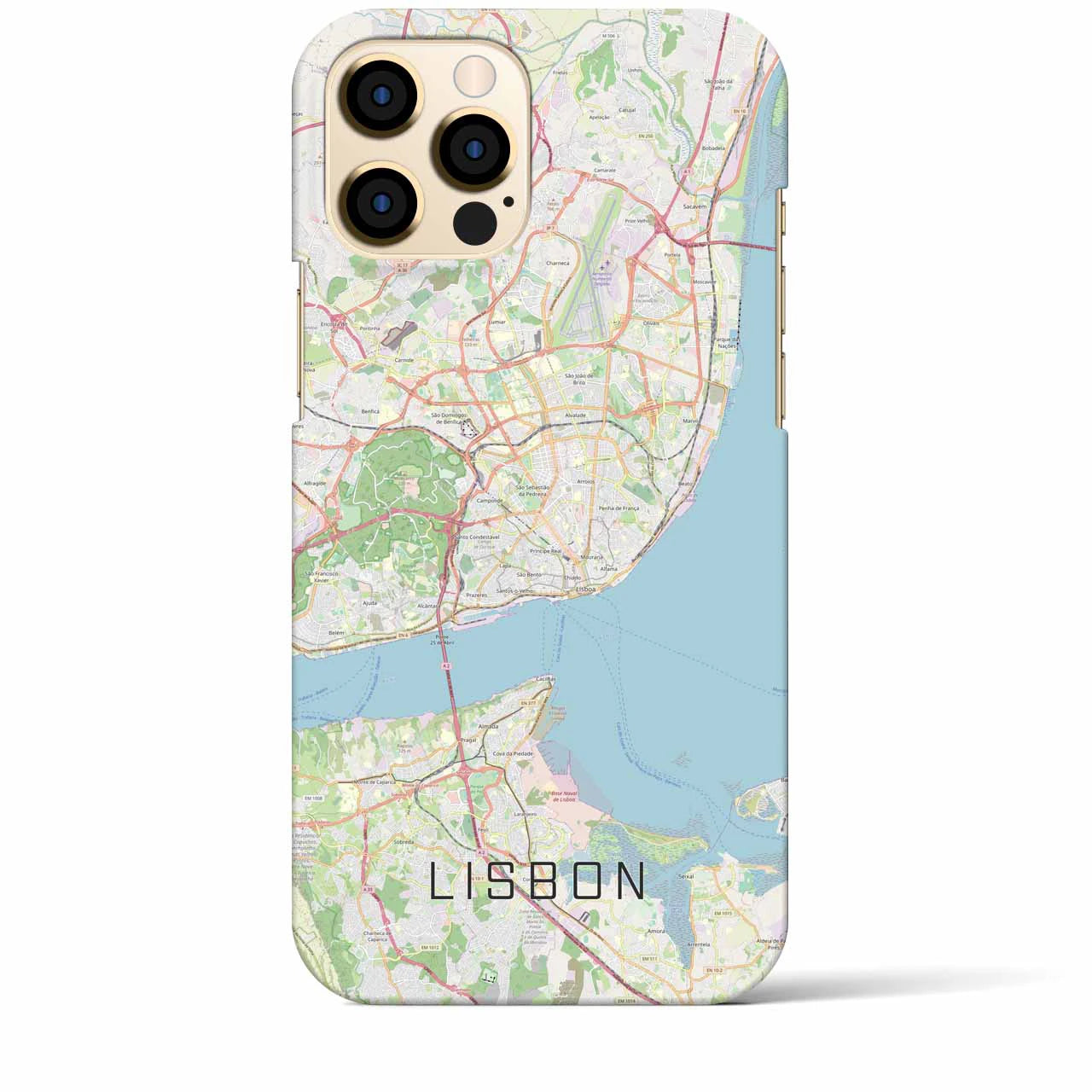 【リスボン】地図柄iPhoneケース（バックカバータイプ・ナチュラル）iPhone 12 Pro Max 用