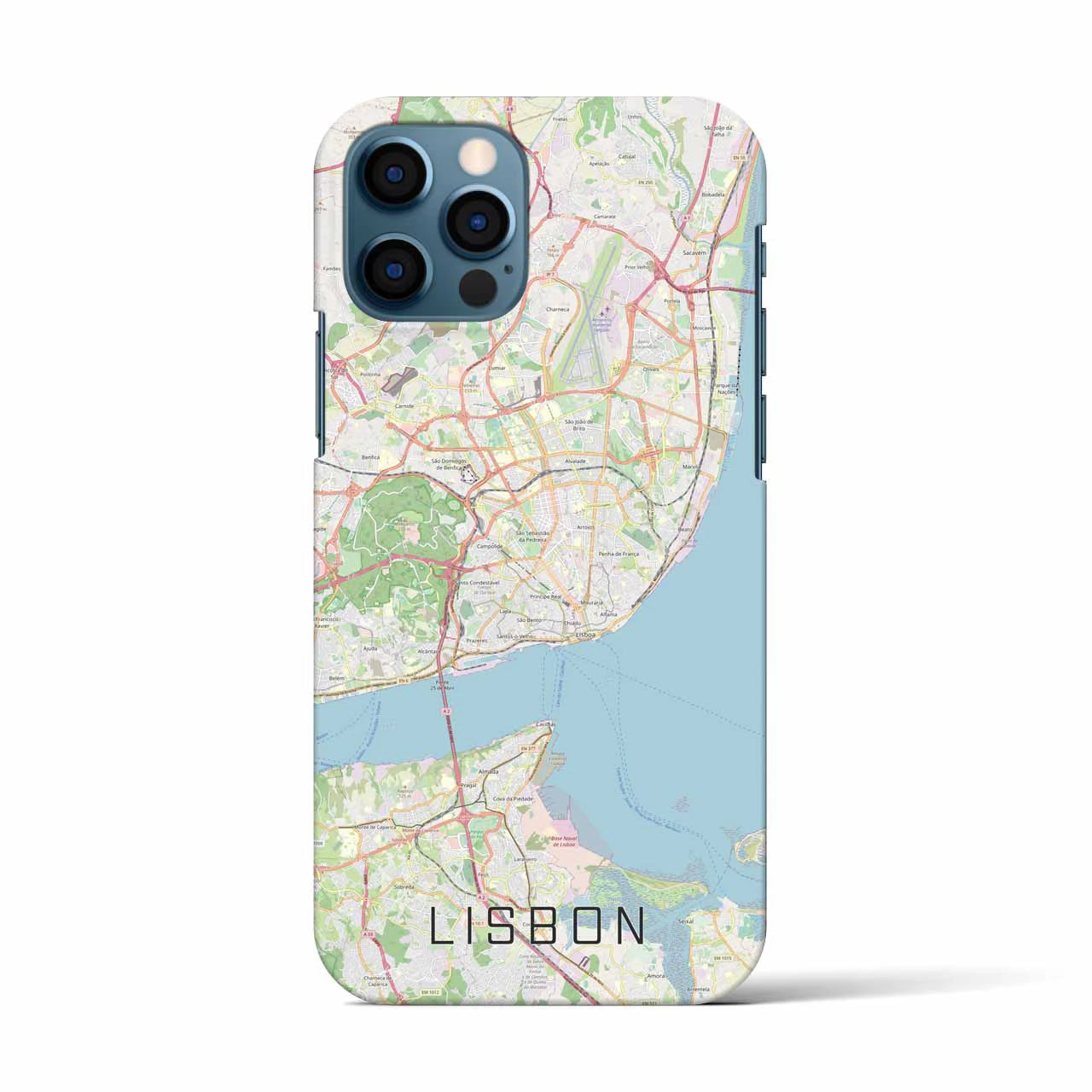 【リスボン】地図柄iPhoneケース（バックカバータイプ・ナチュラル）iPhone 12 / 12 Pro 用