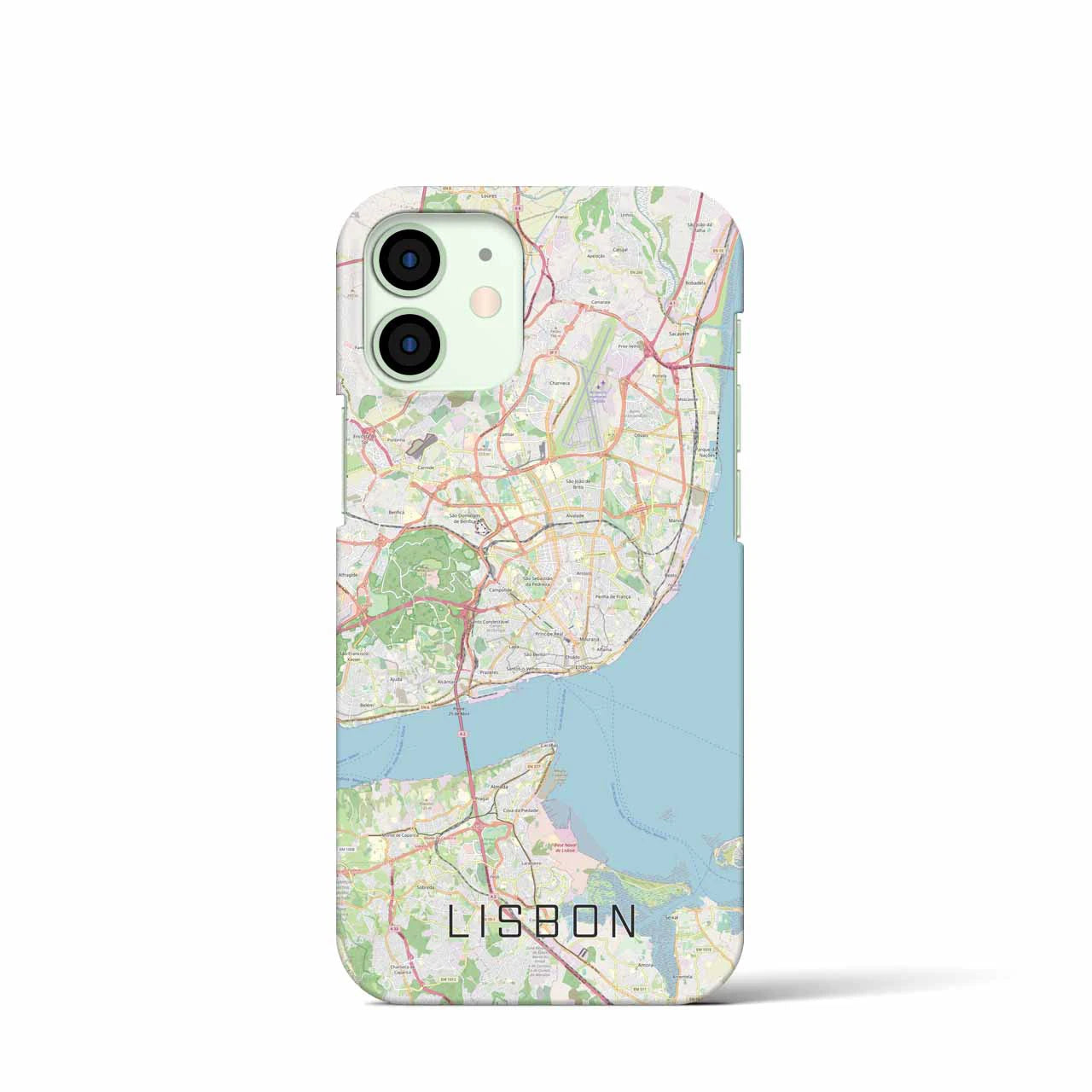 【リスボン】地図柄iPhoneケース（バックカバータイプ・ナチュラル）iPhone 12 mini 用