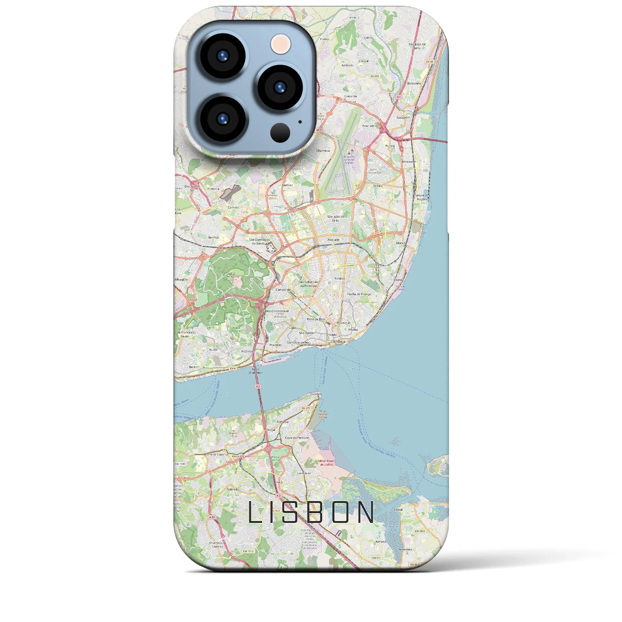 【リスボン】地図柄iPhoneケース（バックカバータイプ・ナチュラル）iPhone 13 Pro Max 用