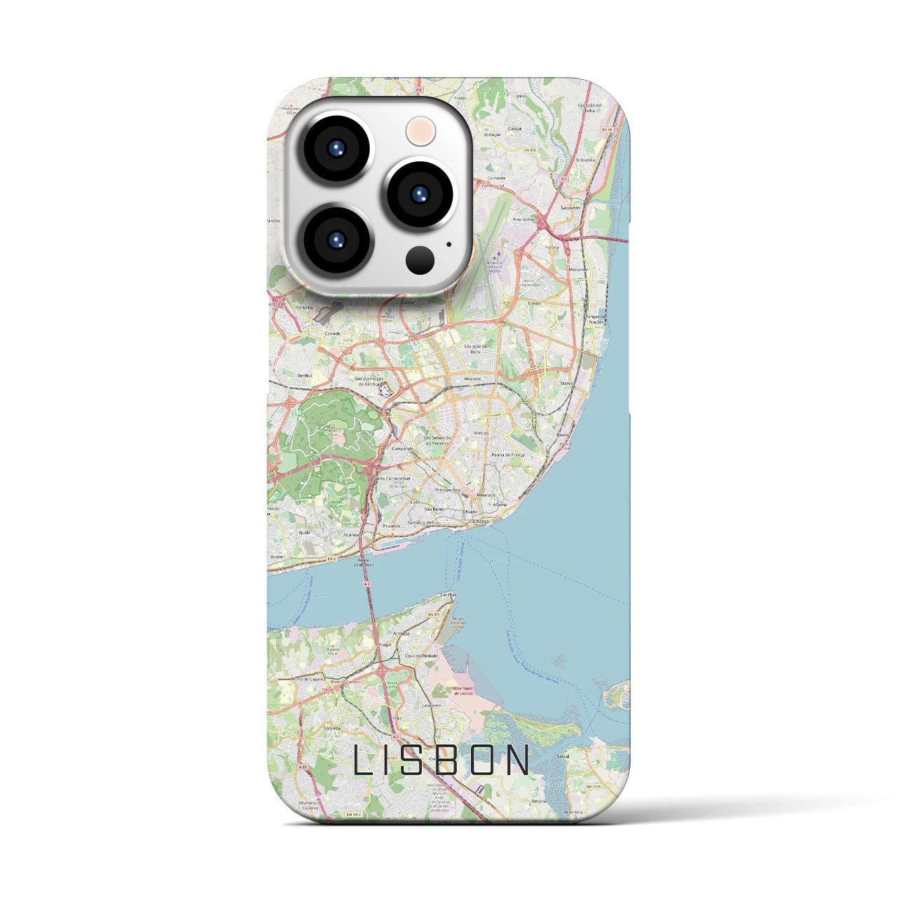 【リスボン】地図柄iPhoneケース（バックカバータイプ・ナチュラル）iPhone 13 Pro 用