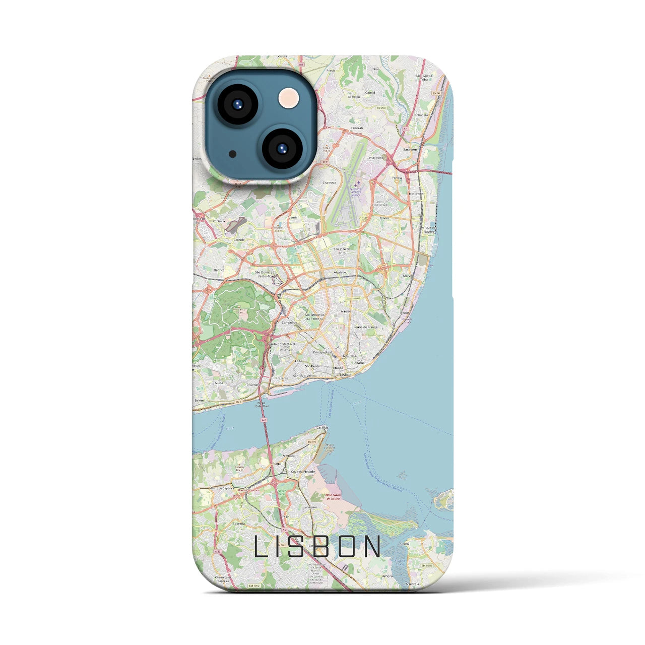 【リスボン】地図柄iPhoneケース（バックカバータイプ・ナチュラル）iPhone 13 用