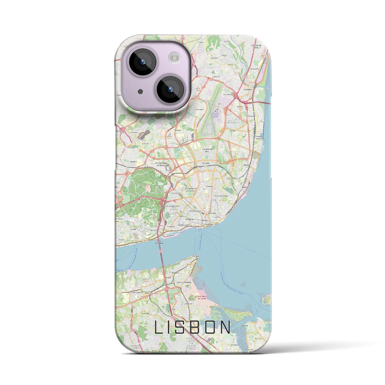 【リスボン】地図柄iPhoneケース（バックカバータイプ・ナチュラル）iPhone 14 用