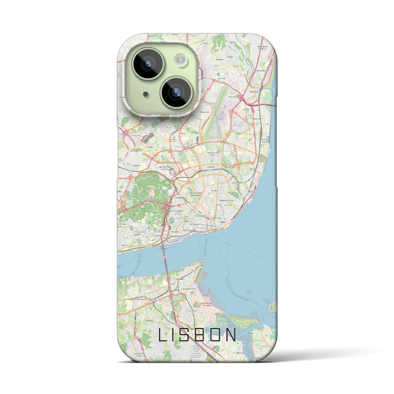 【リスボン】地図柄iPhoneケース（バックカバータイプ・ナチュラル）iPhone 15 用