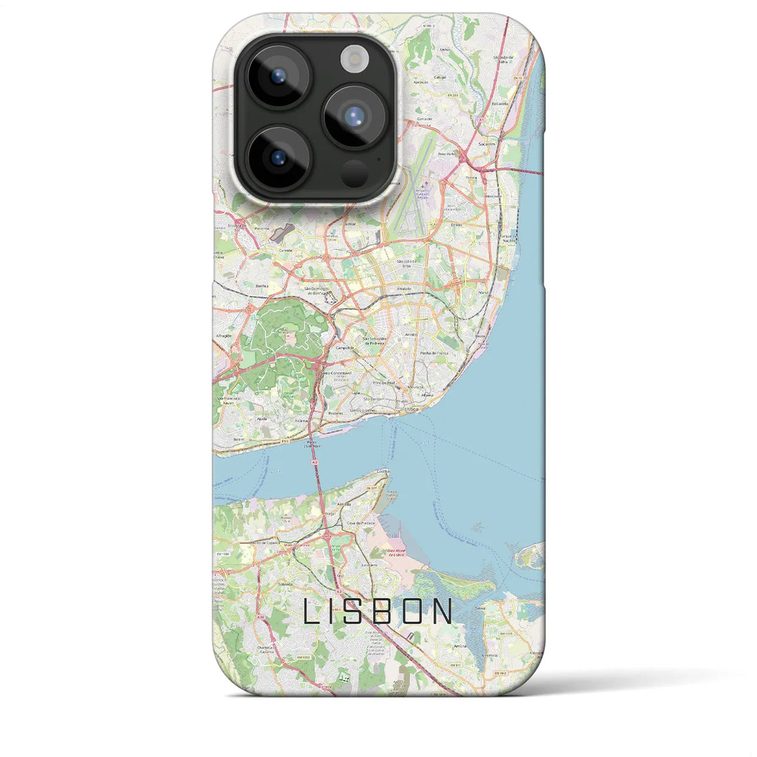 【リスボン】地図柄iPhoneケース（バックカバータイプ・ナチュラル）iPhone 15 Pro Max 用