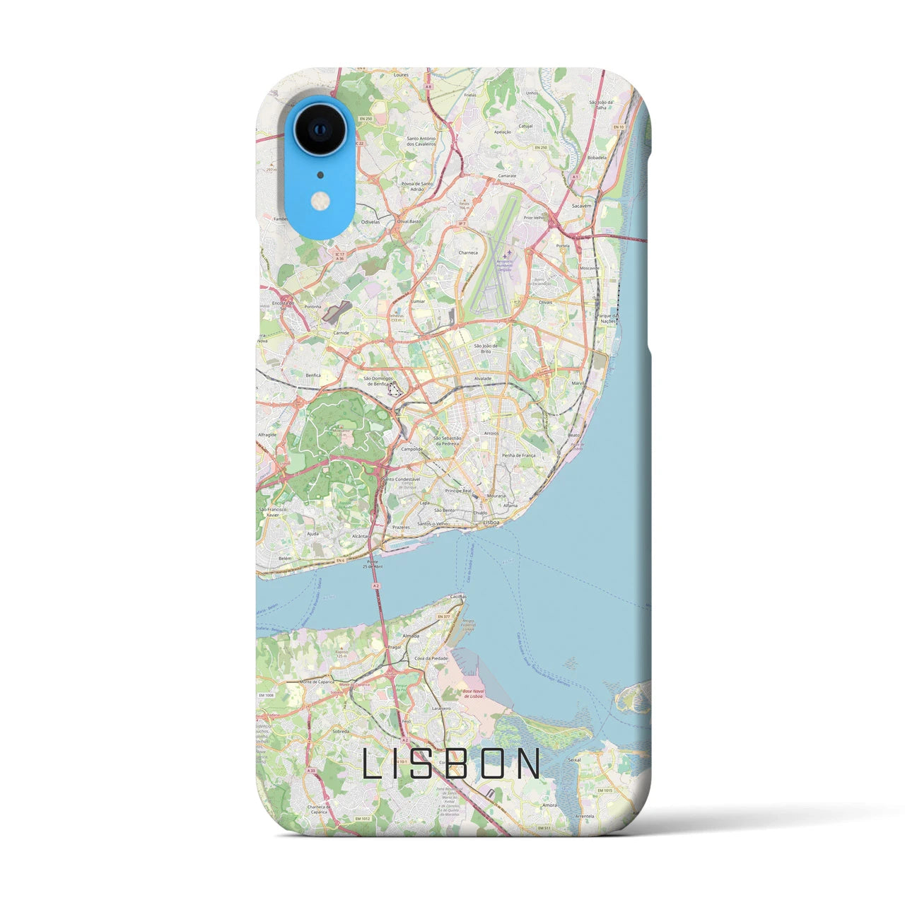 【リスボン】地図柄iPhoneケース（バックカバータイプ・ナチュラル）iPhone XR 用