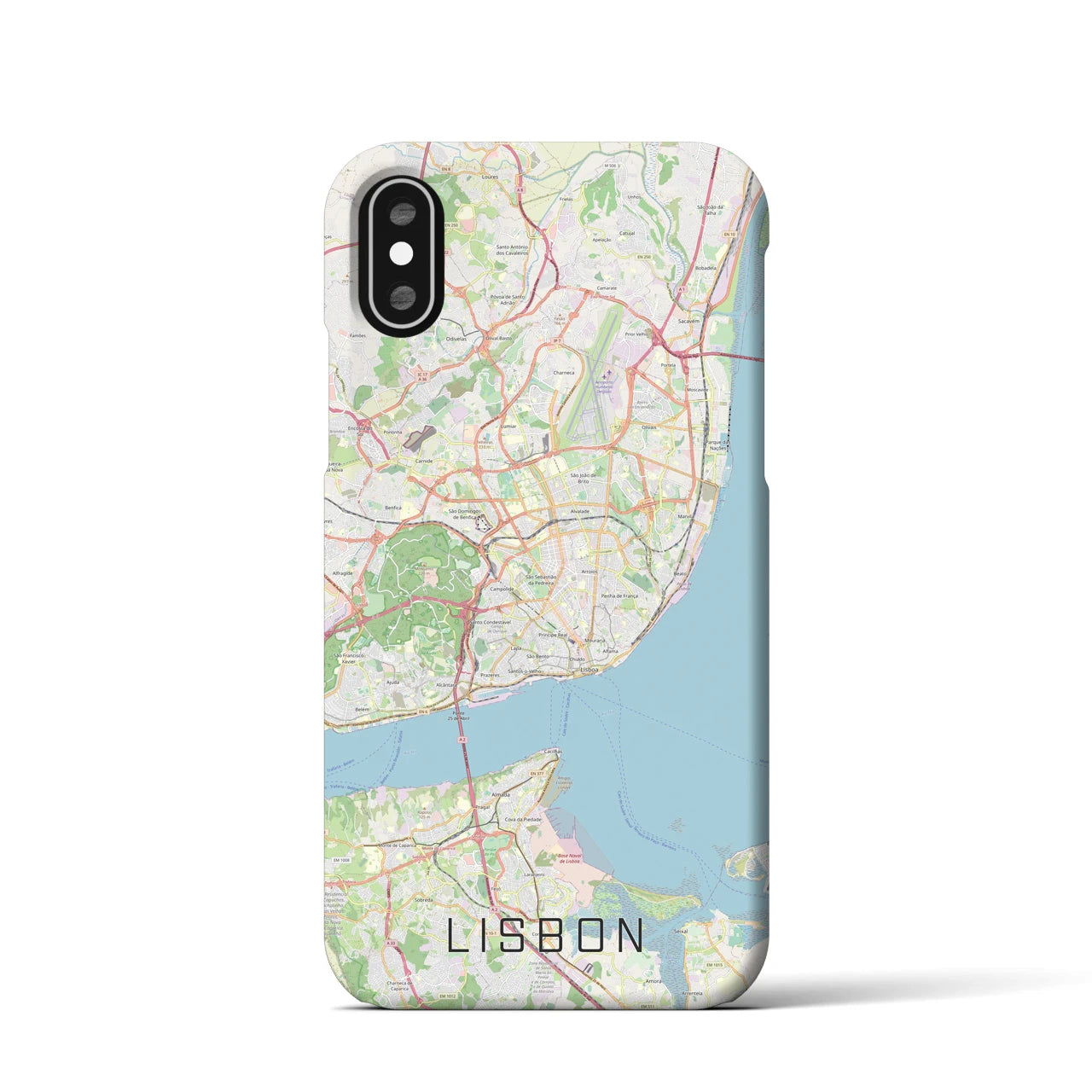 【リスボン】地図柄iPhoneケース（バックカバータイプ・ナチュラル）iPhone XS / X 用