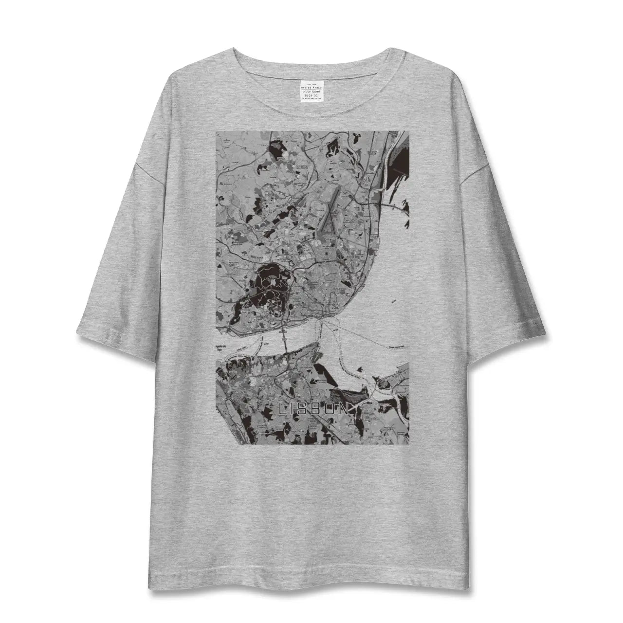 【リスボン（ポルトガル）】地図柄ビッグシルエットTシャツ