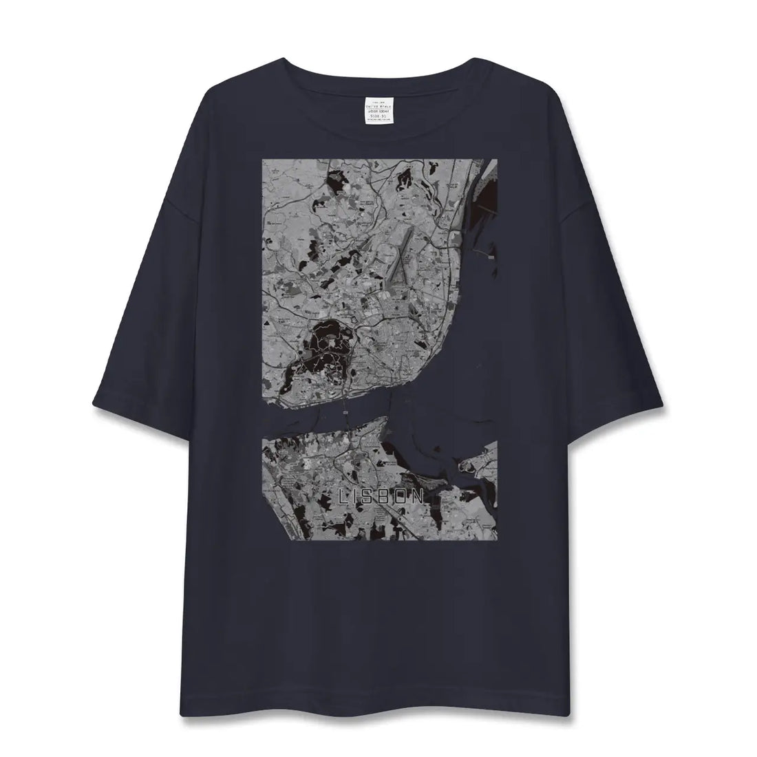 【リスボン(ポルトガル)】地図柄ビッグシルエットTシャツ
