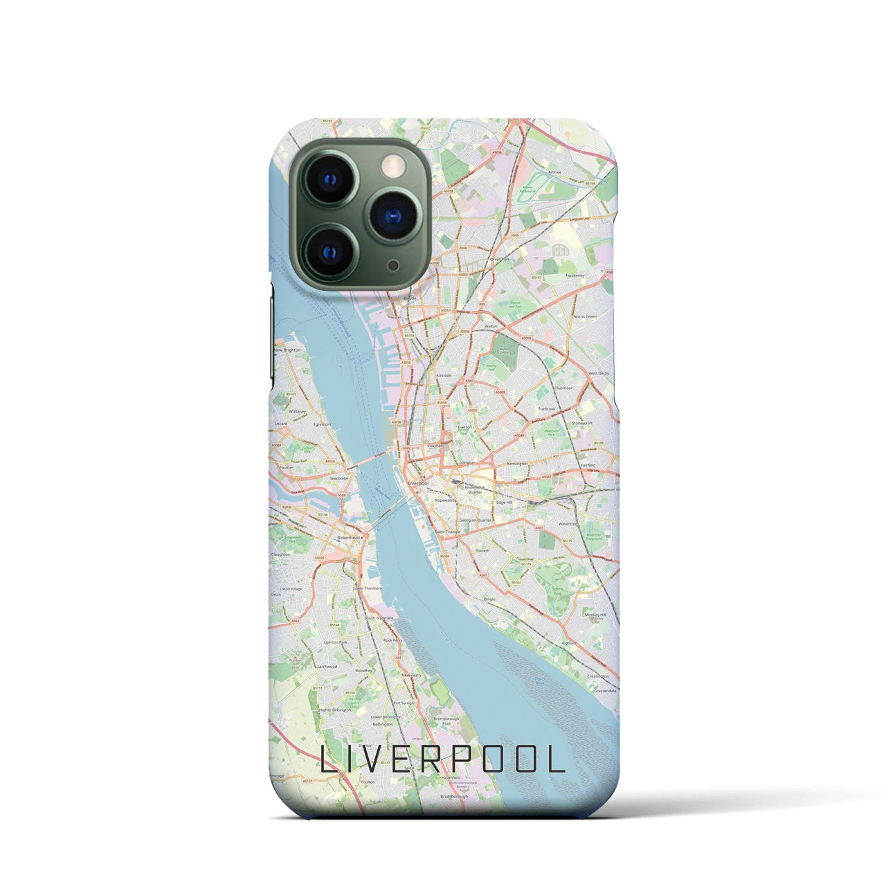 【リヴァプール】地図柄iPhoneケース（バックカバータイプ・ナチュラル）iPhone 11 Pro 用