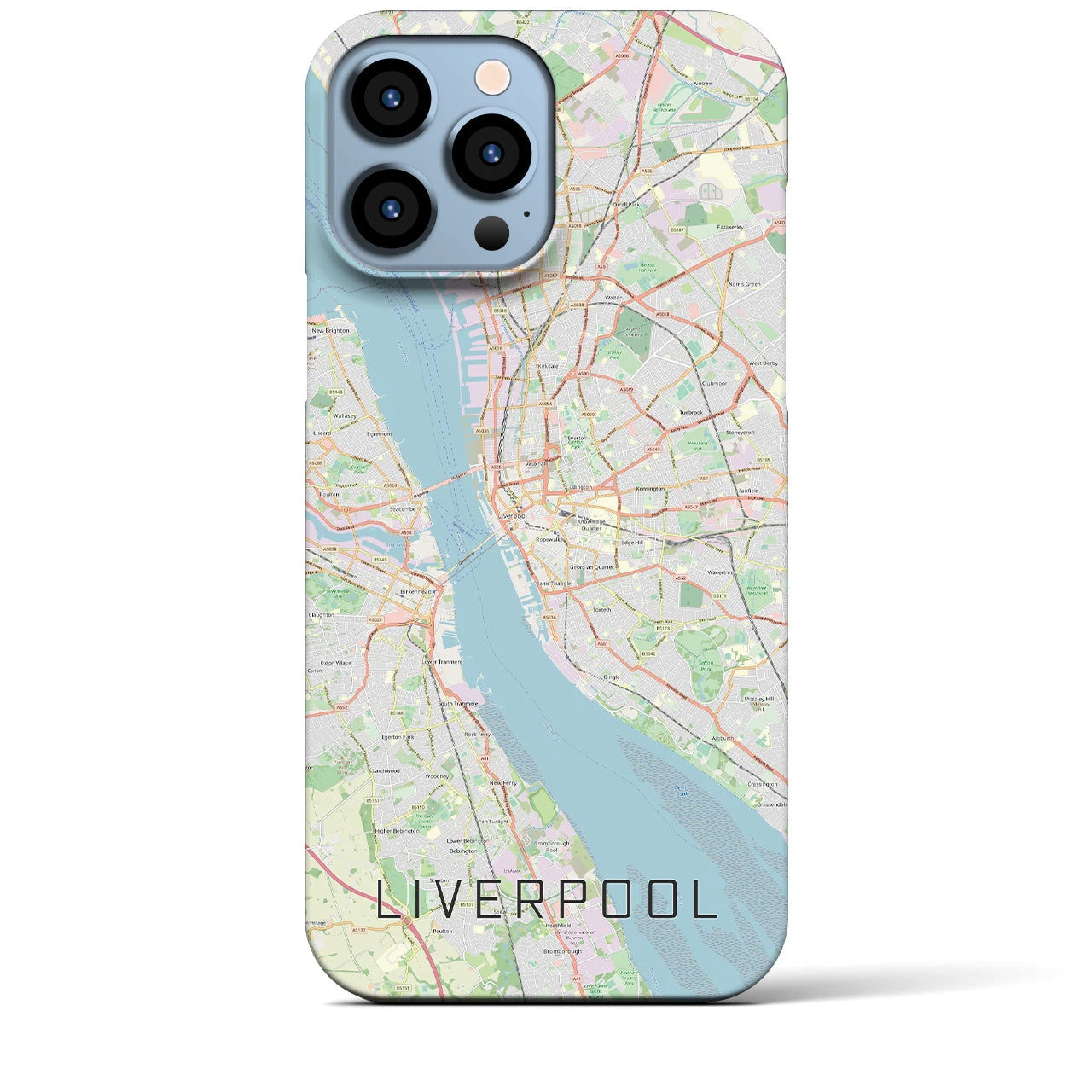 【リヴァプール】地図柄iPhoneケース（バックカバータイプ・ナチュラル）iPhone 13 Pro Max 用