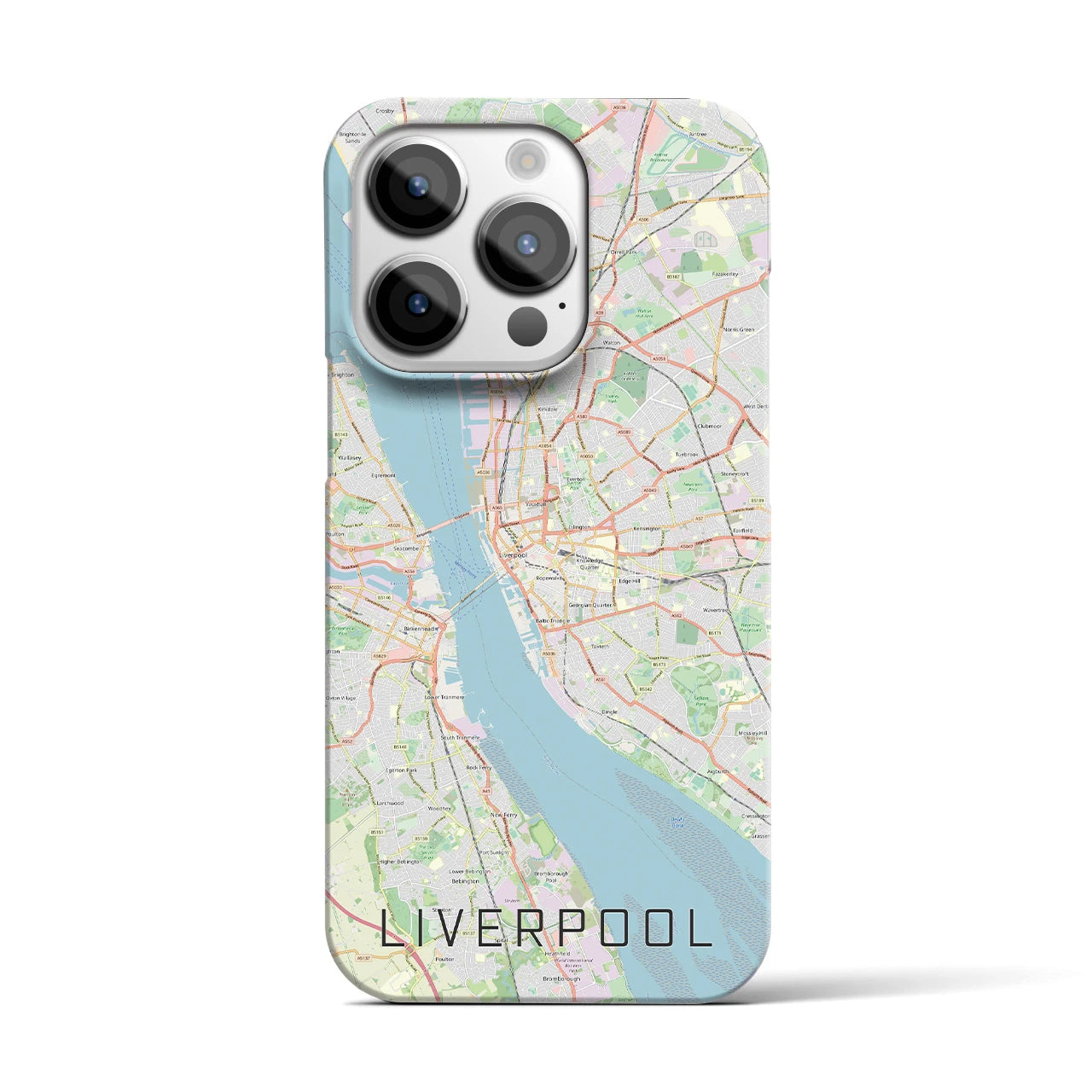 【リヴァプール】地図柄iPhoneケース（バックカバータイプ・ナチュラル）iPhone 14 Pro 用