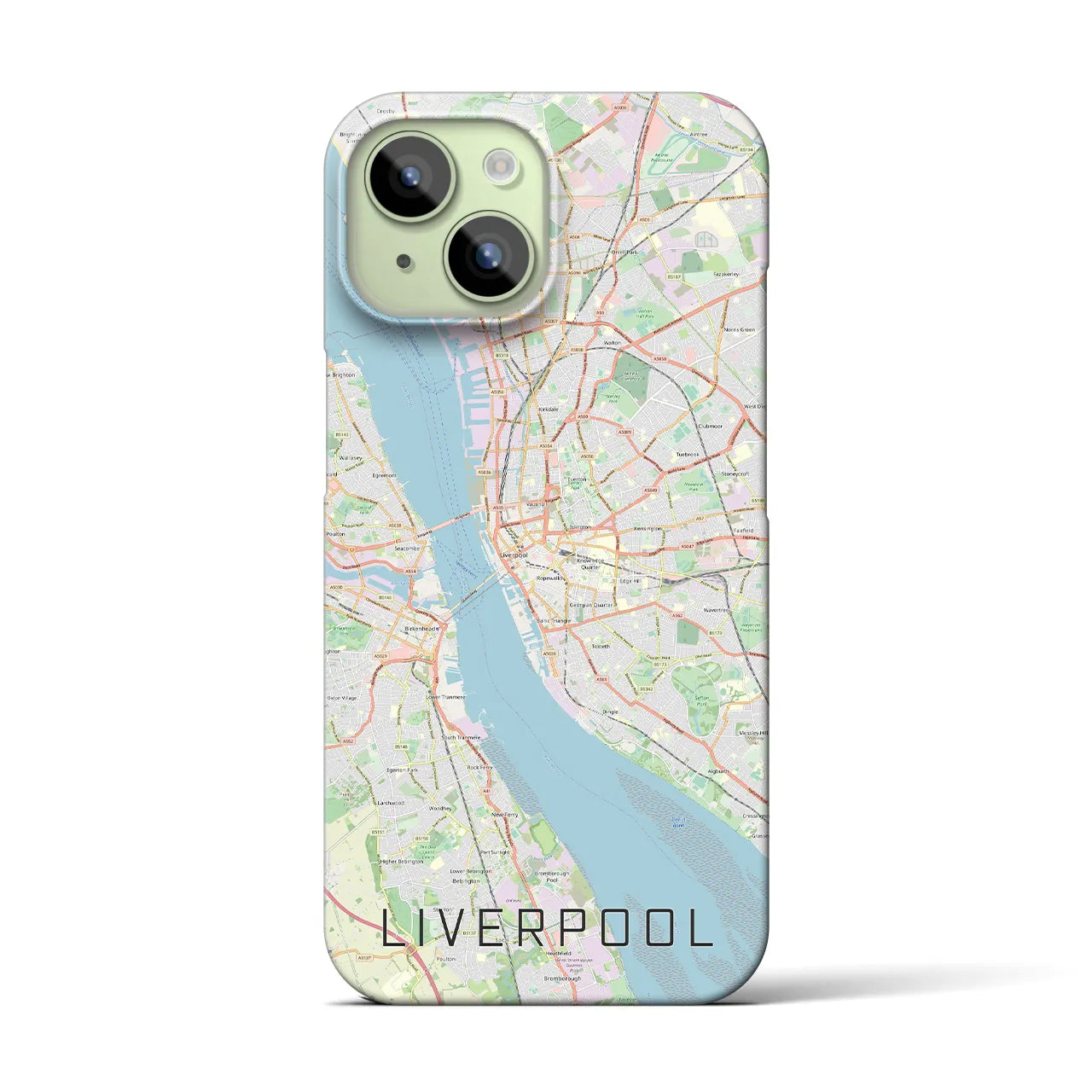 【リヴァプール】地図柄iPhoneケース（バックカバータイプ・ナチュラル）iPhone 15 用