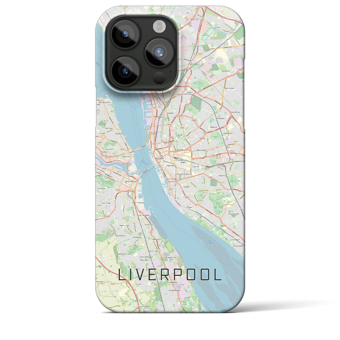 【リヴァプール】地図柄iPhoneケース（バックカバータイプ・ナチュラル）iPhone 15 Pro Max 用
