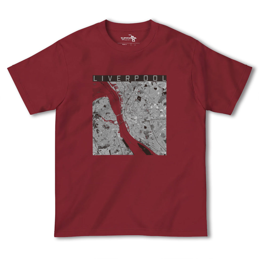 【リヴァプール(イギリス)】地図柄ヘビーウェイトTシャツ