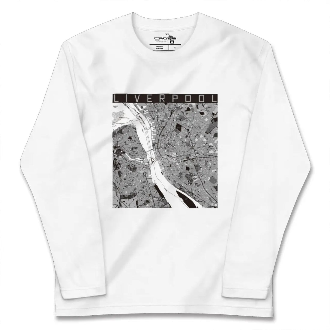 【リヴァプール(イギリス)】地図柄ロングスリーブTシャツ