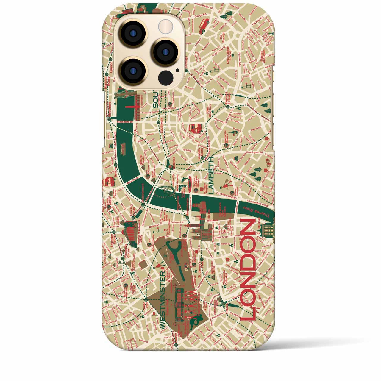 【ロンドン（イラスト）】地図柄iPhoneケース（バックカバータイプ・ブライト）iPhone 12 Pro Max 用