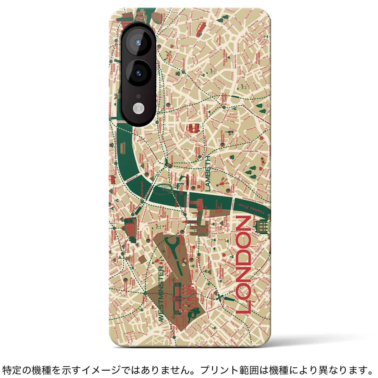 【ロンドン（イラスト）】地図柄iPhoneケース（バックカバータイプ・ブライト）iPhone 14 Pro 用
