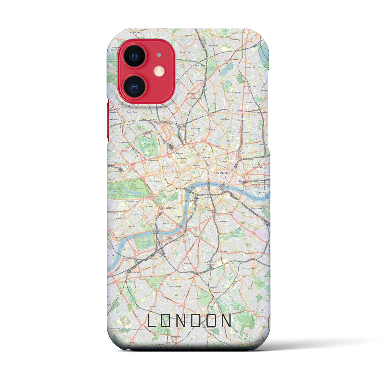 【ロンドン】地図柄iPhoneケース（バックカバータイプ・ナチュラル）iPhone 11 用