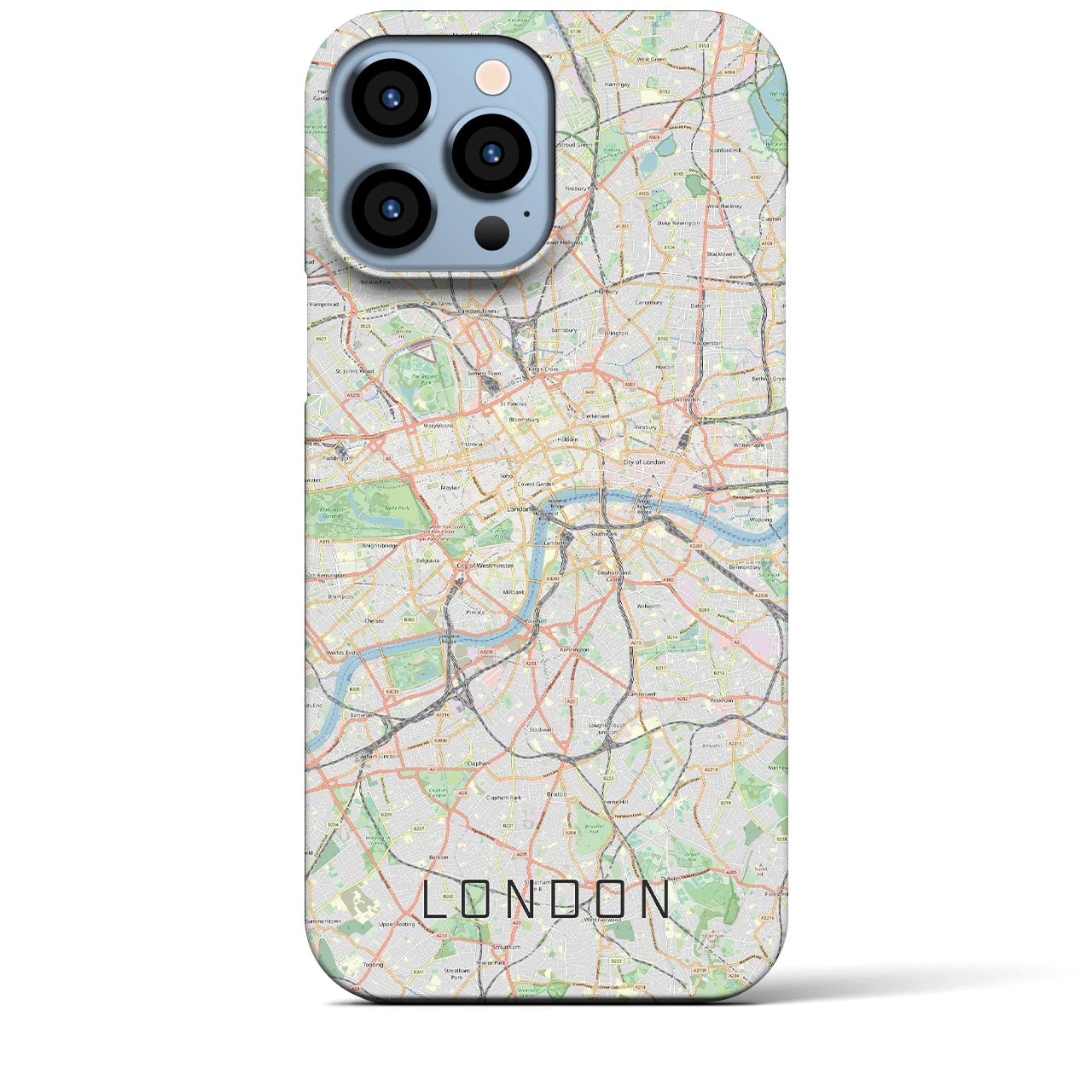 【ロンドン】地図柄iPhoneケース（バックカバータイプ・ナチュラル）iPhone 13 Pro Max 用