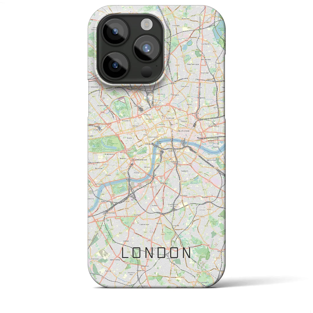 【ロンドン】地図柄iPhoneケース（バックカバータイプ・ナチュラル）iPhone 15 Pro Max 用