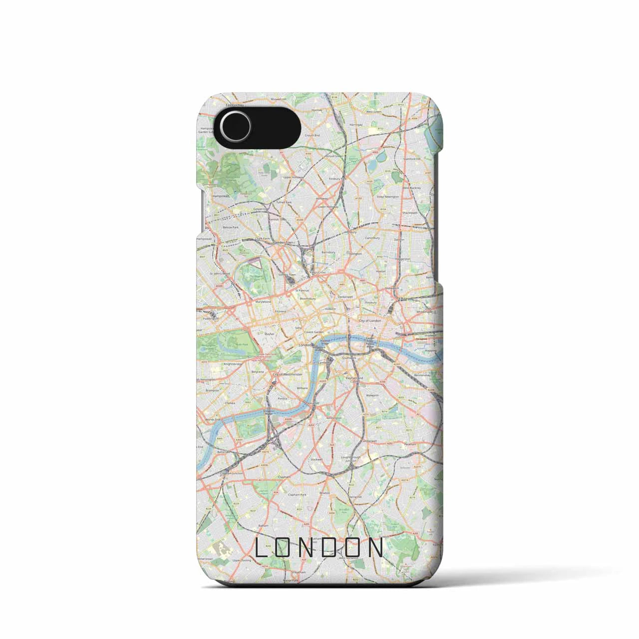 【ロンドン】地図柄iPhoneケース（バックカバータイプ・ナチュラル）iPhone SE（第3 / 第2世代） / 8 / 7 / 6s / 6 用