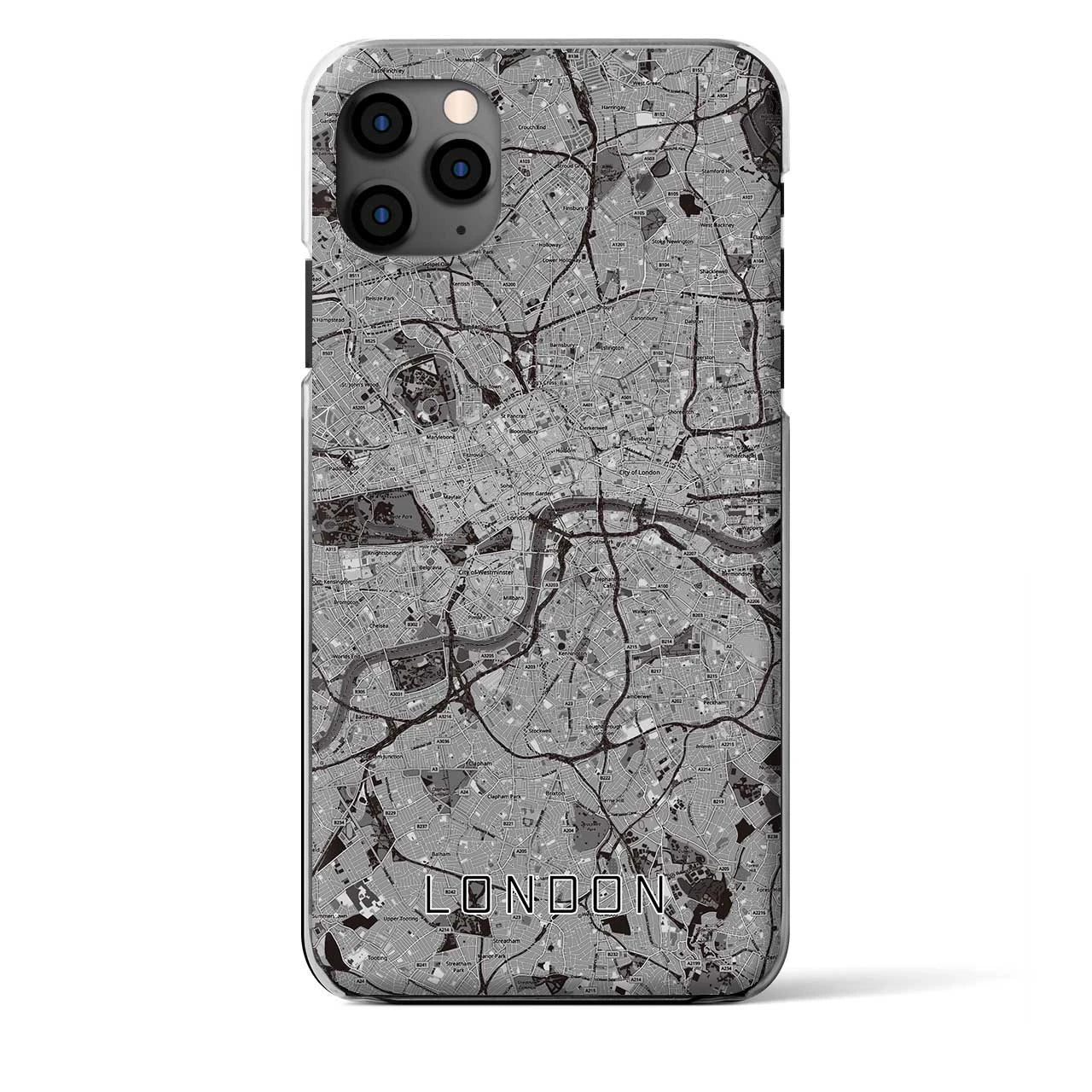 【ロンドン】地図柄iPhoneケース（クリアタイプ・モノトーン）iPhone 11 Pro Max 用
