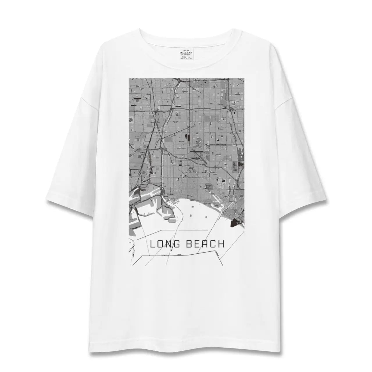 【ロングビーチ（アメリカ）】地図柄ビッグシルエットTシャツ
