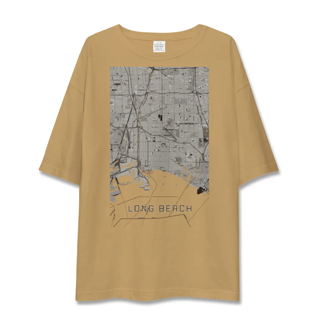 【ロングビーチ（アメリカ）】地図柄ビッグシルエットTシャツ